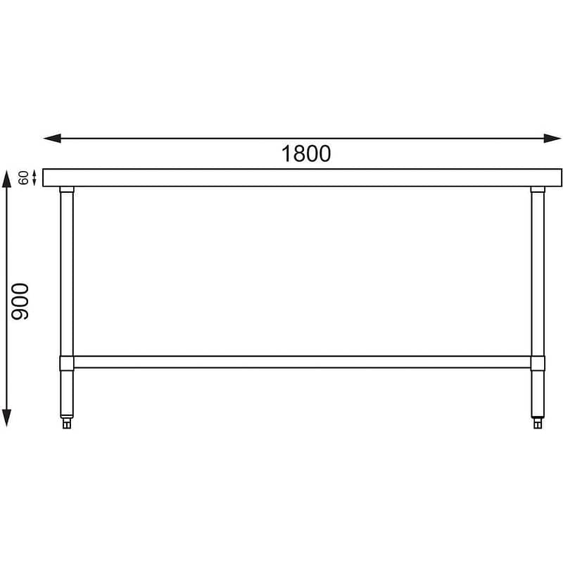 Vogue Table St/St - 1800x900x900mm 70 3/4x35 1/2x35 1/2" - Image 2