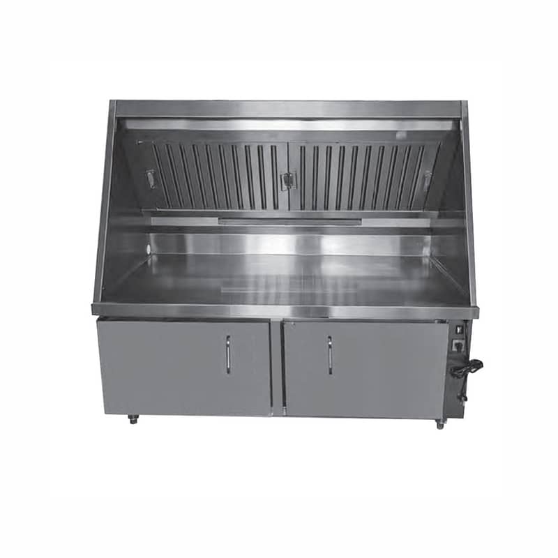 FED Stainless Steel Range Hood and Workbench System in 1200mm, 1500mm, and 1800mm widths