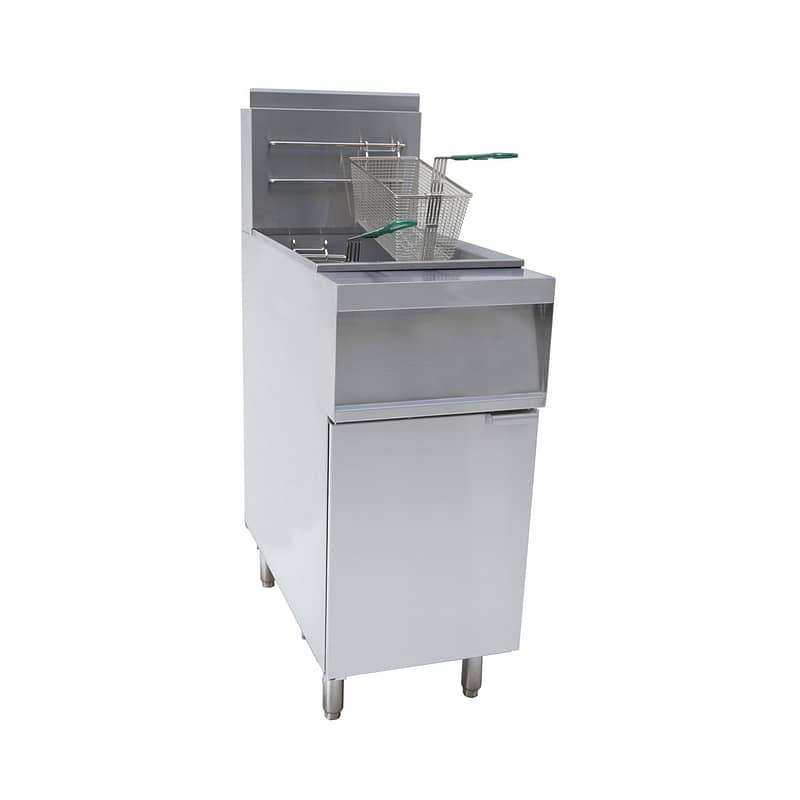 Frymax VP122 V Pan Natural Gas Deep Fryer in stainless steel