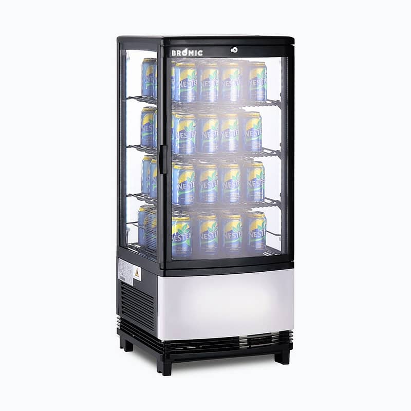Bromic 80L Countertop Display Fridge - Curved Glass, Black CT0080G4BC-NR - Image 2
