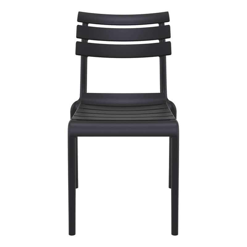 Black Furnlink Siesta Helen Stacking Chair - Durable & UV-Resistant for All-Weather Use - Image 22