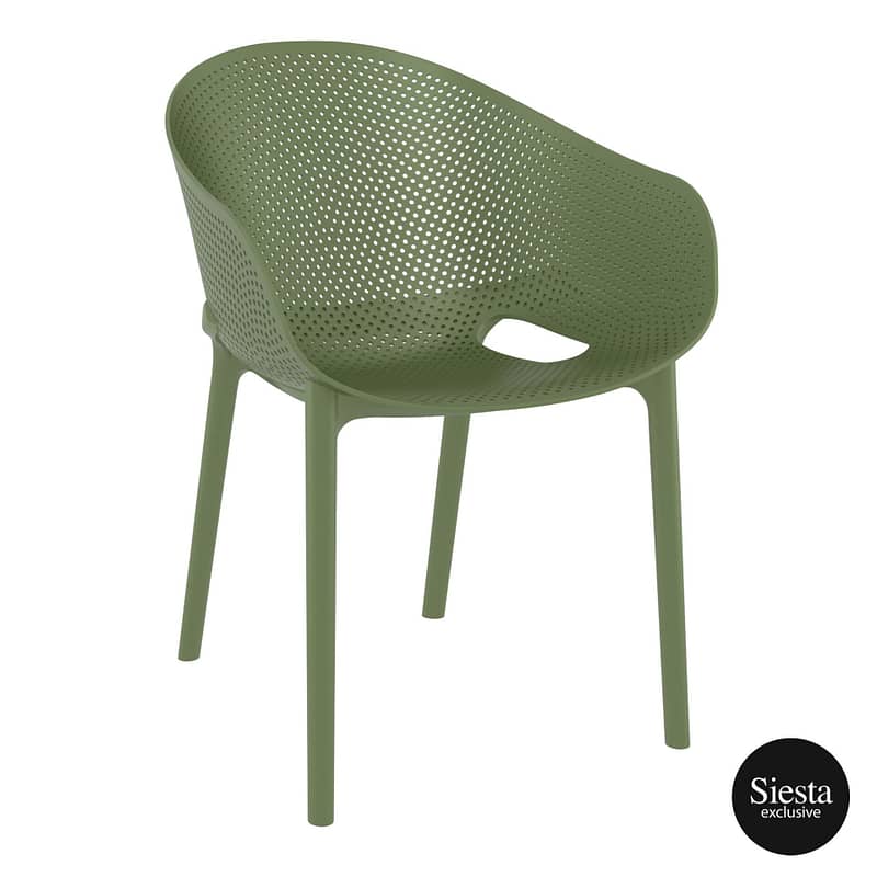 Furnlink Siesta Sky Pro Chair – Olive Green, Indoor & Outdoor Seating