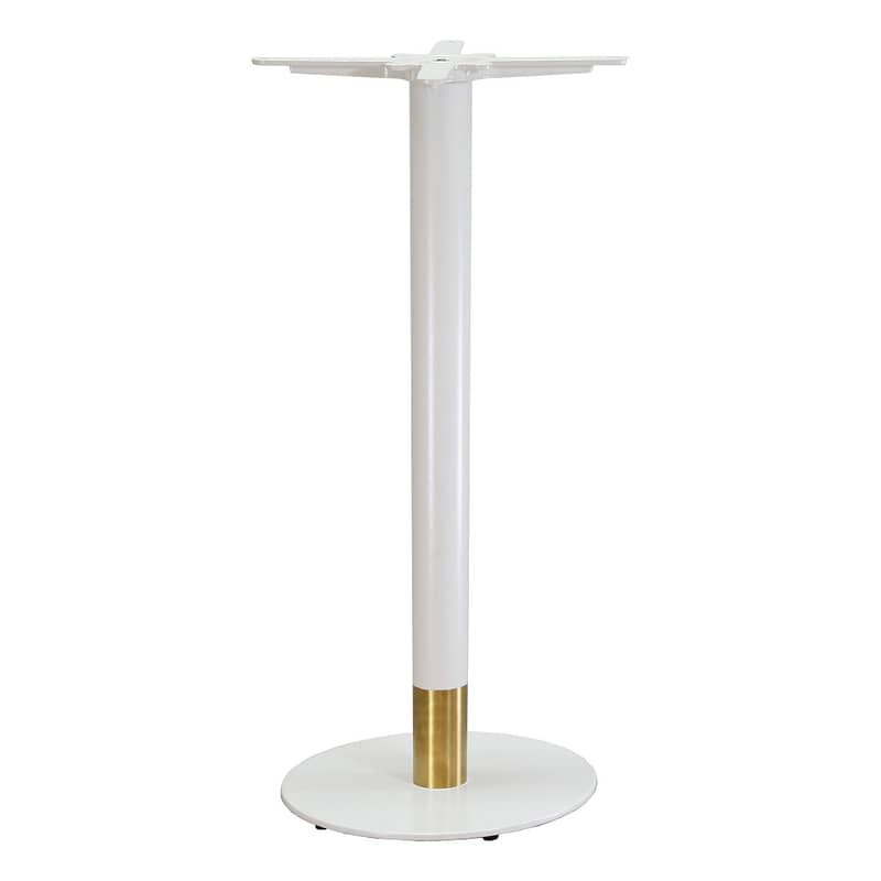 Elegant Two-Tone Disco Bar Table Base in White/Gold - Perfect for Chic Commercial Settings