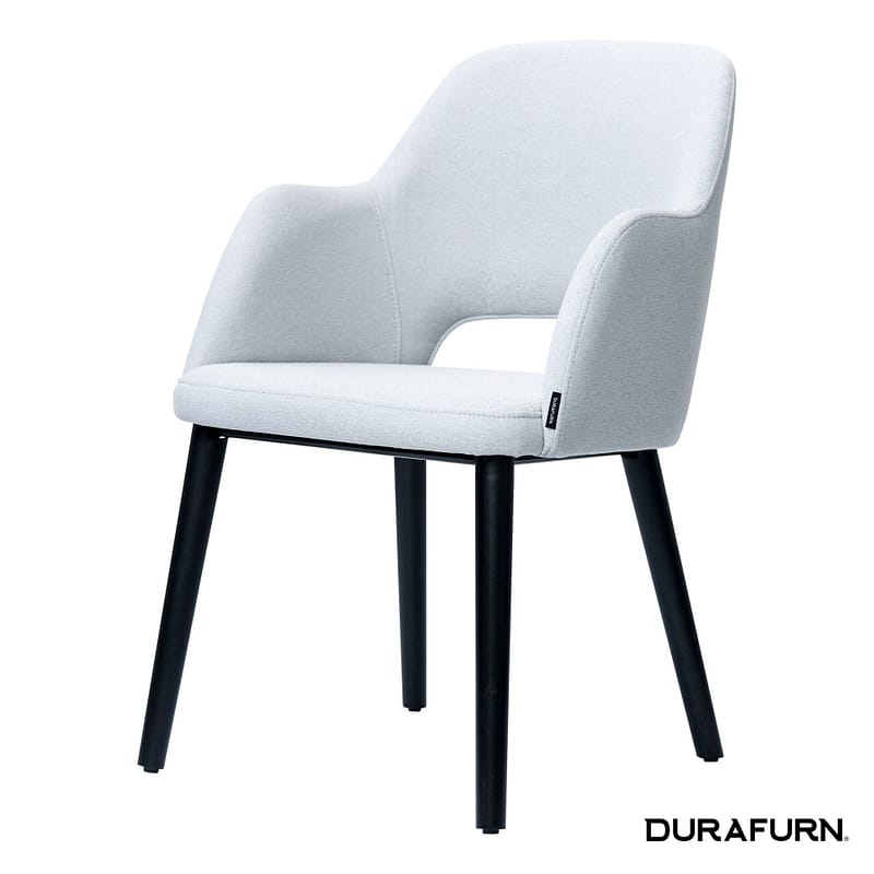 Elegant Light Grey Sorbet Chair with Black Legs - Your Go-To for Commercial Elegance