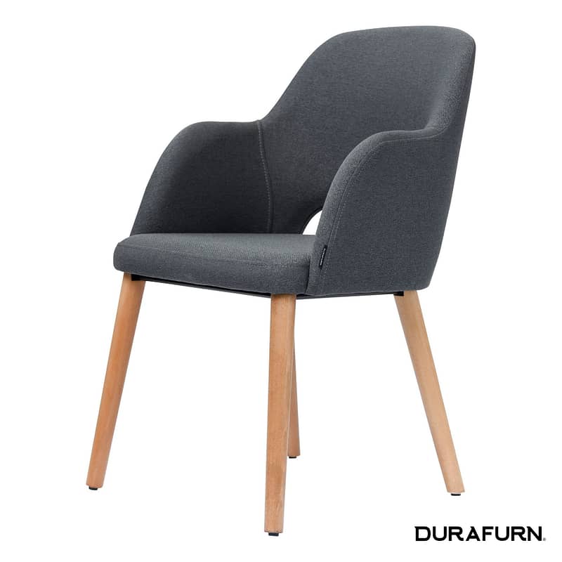 Anthracite Furnlink Durafurn Sorbet Chair - Trojan Oak Legs