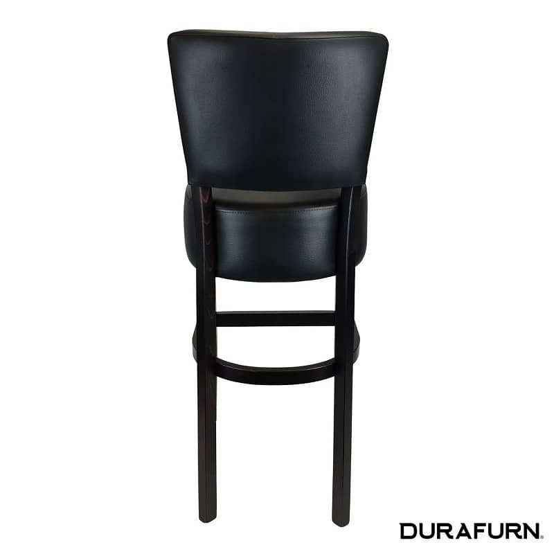 Memphis Club Barstool - Black Dolaro Vinyl Seat and Backrest - Natural Frame - Image 3