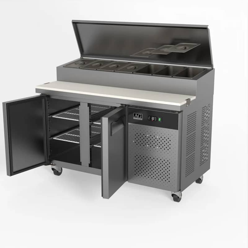 AG SH2000-700 2 Door Saladette Fridge – 7x GN 1/3 Tray + Cutting Bench - Image 5