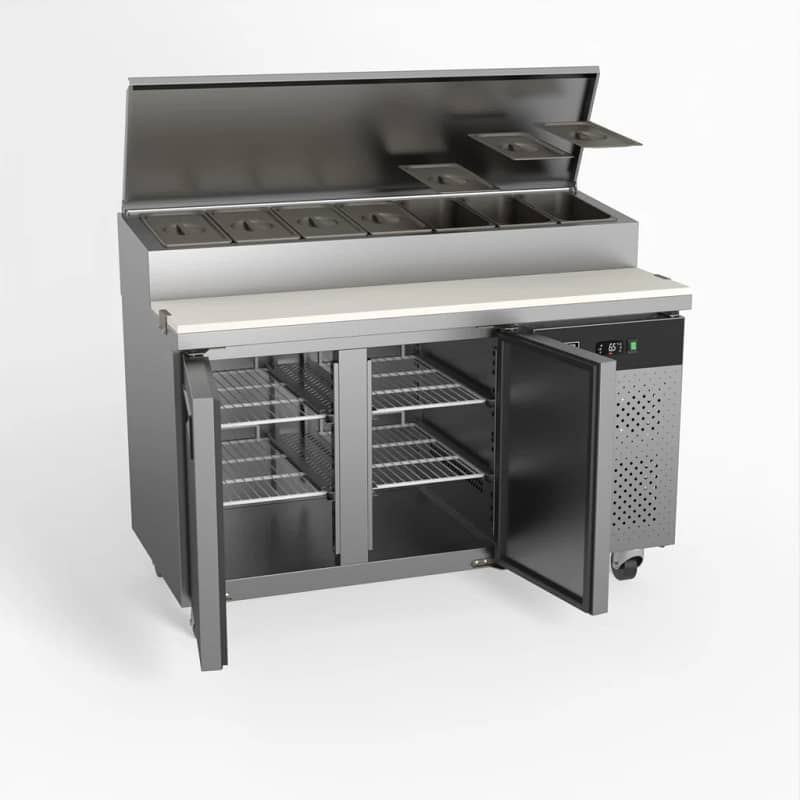 AG SH2000-700 2 Door Saladette Fridge – 7x GN 1/3 Tray + Cutting Bench - Image 2