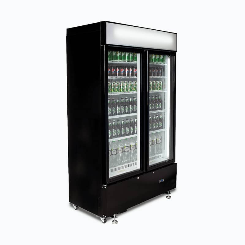 Bromic GM0900LBECO Upright Display Fridge - 885L, 2 Doors, Flat Glass, Black - Image 4