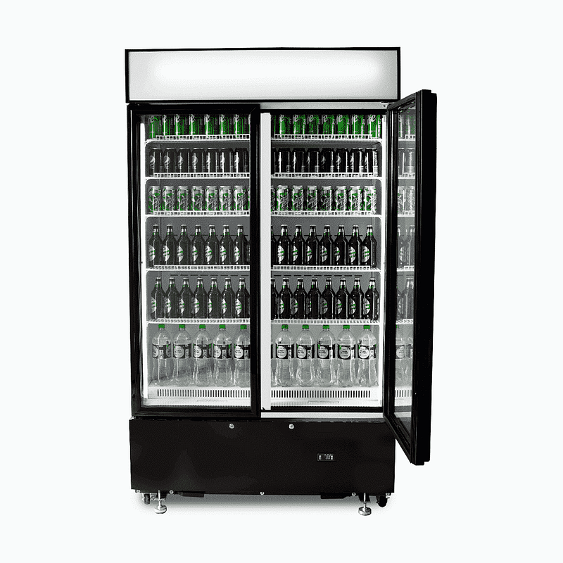 Bromic GM0900LBECO Upright Display Fridge - 885L, 2 Doors, Flat Glass, Black - Image 5