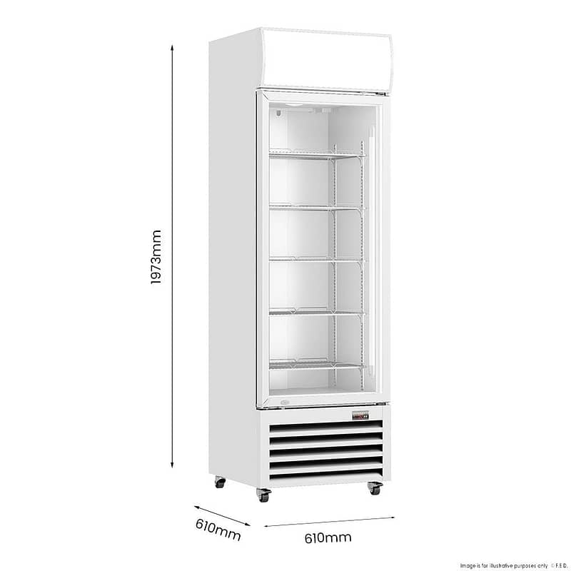 Thermaster LG-370P Single Glass Door Fridge – 370L, LED Light Box, Colourbond - Image 6