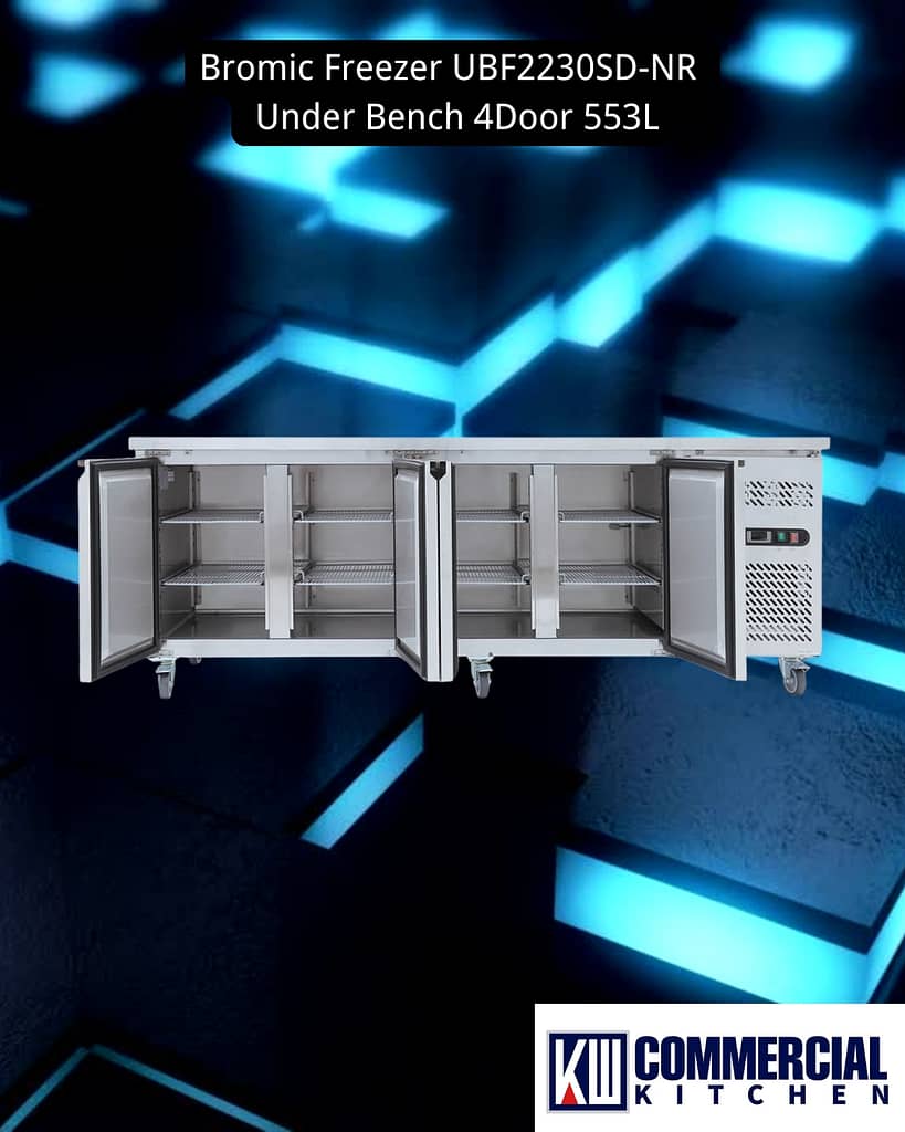 Image of 9 Critical Factors for Choosing the Right Commercial Workbench Freezer in Australian Kitchens | KW Commercial Kitchen Bromic 553L Under Bench Freezer: Smart Storage, Convenient Prep Surface, Energy Savings