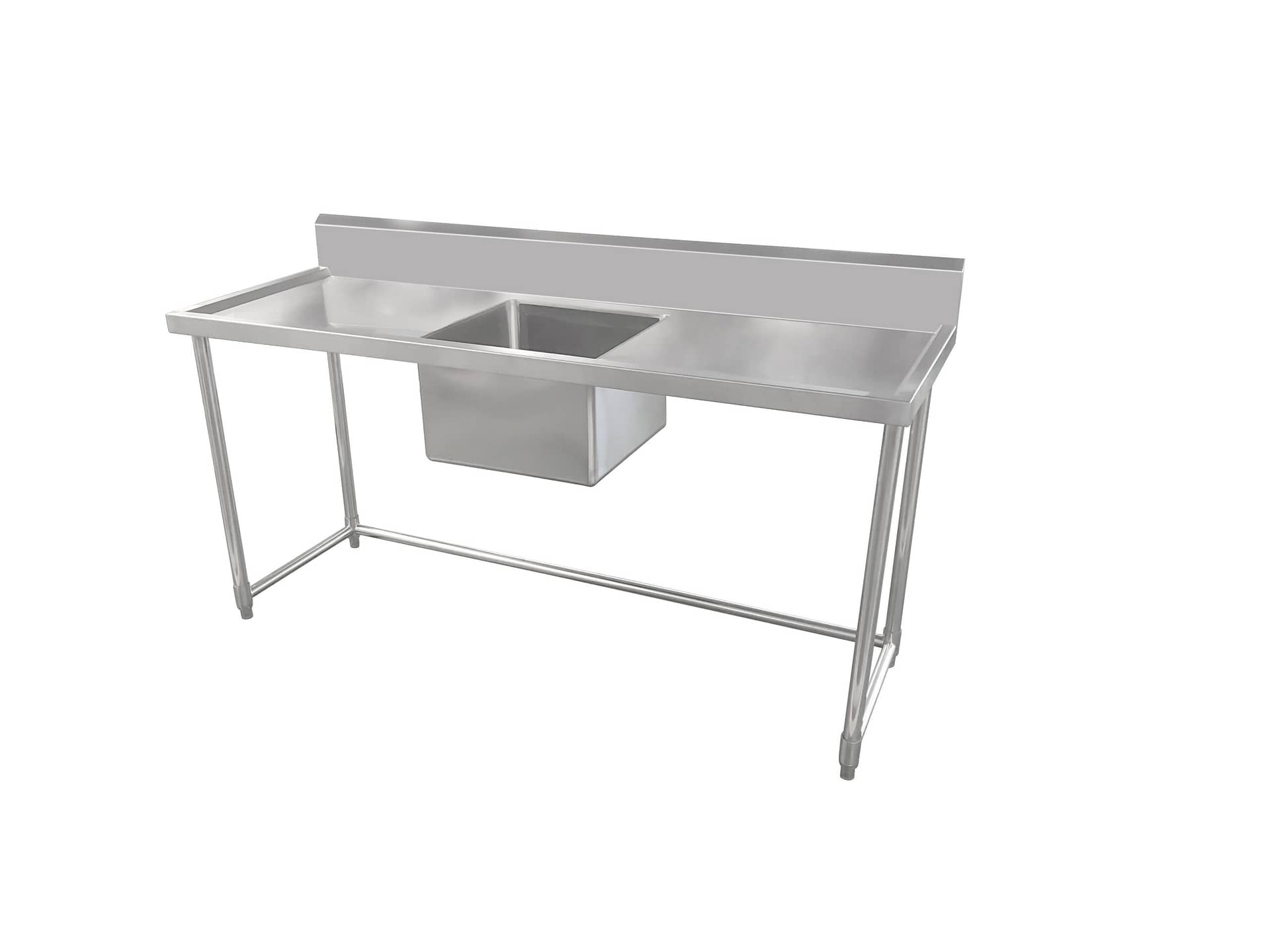 Kitchen Knock 419938 Stainless Steel Sink Bench with Splashback and Centre Bowl