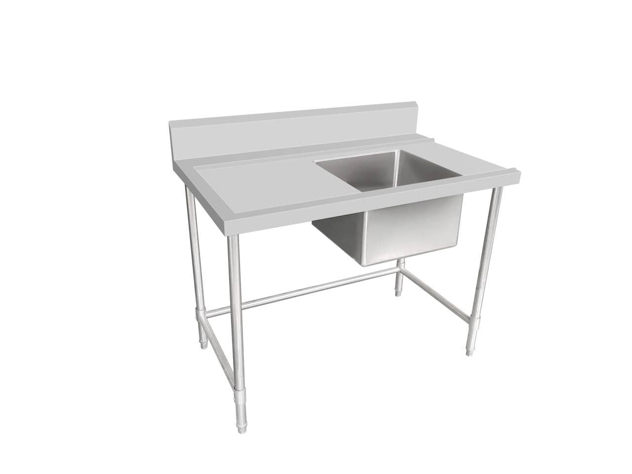 Kitchen Knock Stainless Steel Single Sink Bench – Left Inlet, 1500mm