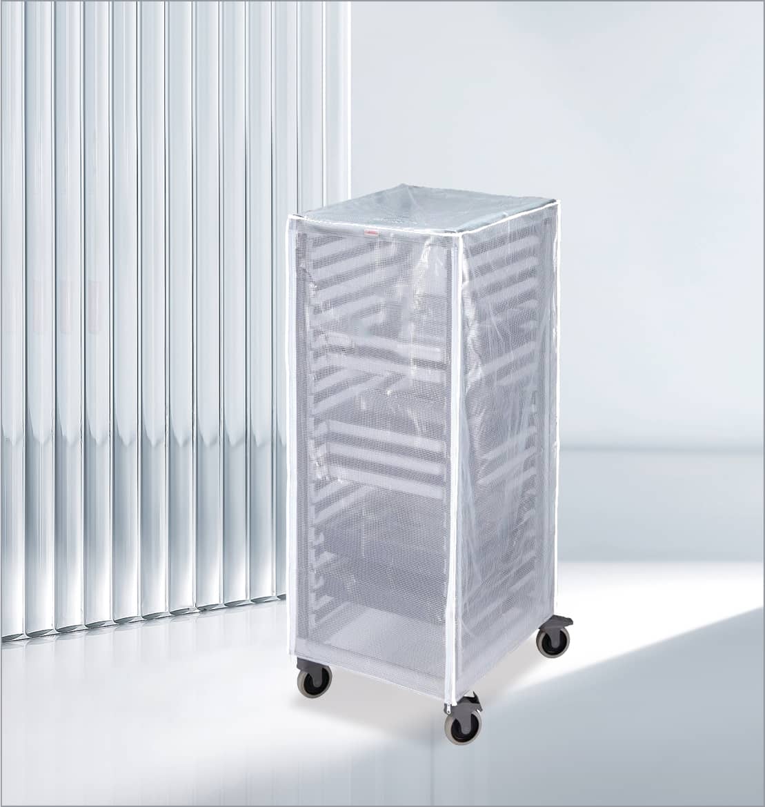 Kitchen Knock Baking Tray Trolley Cover with 4 Zips - Transparent, Food Grade