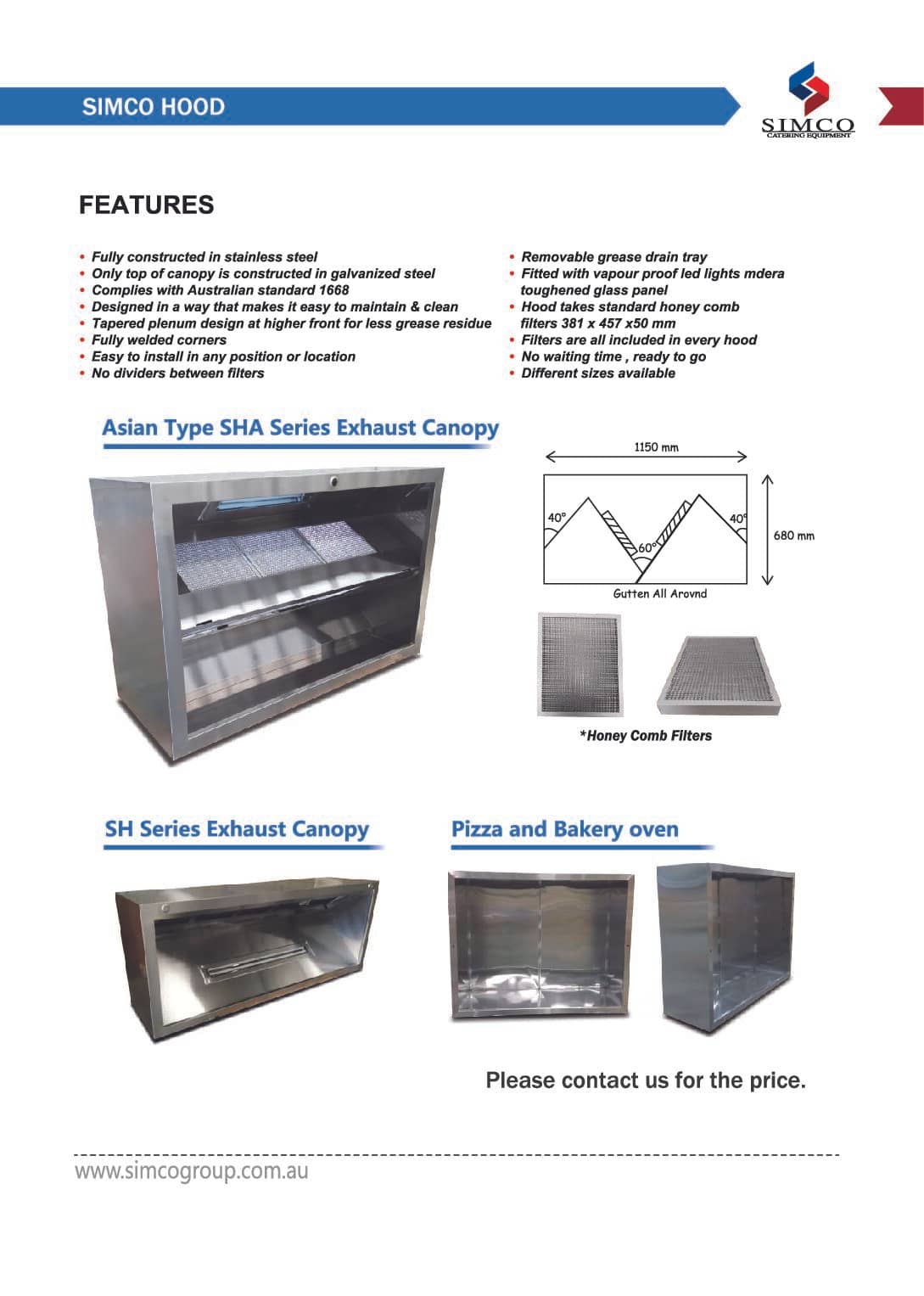 SHA4000 Asian Type Exhaust Canopy - 4000 x 1150mm - Image 3