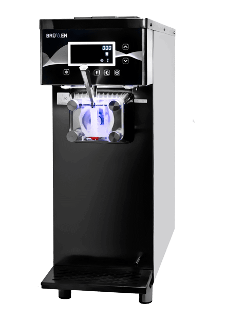 BRÜLLEN i91 Countertop Soft Serve Machine - Single Flavour with Transparent Freezer Door pump