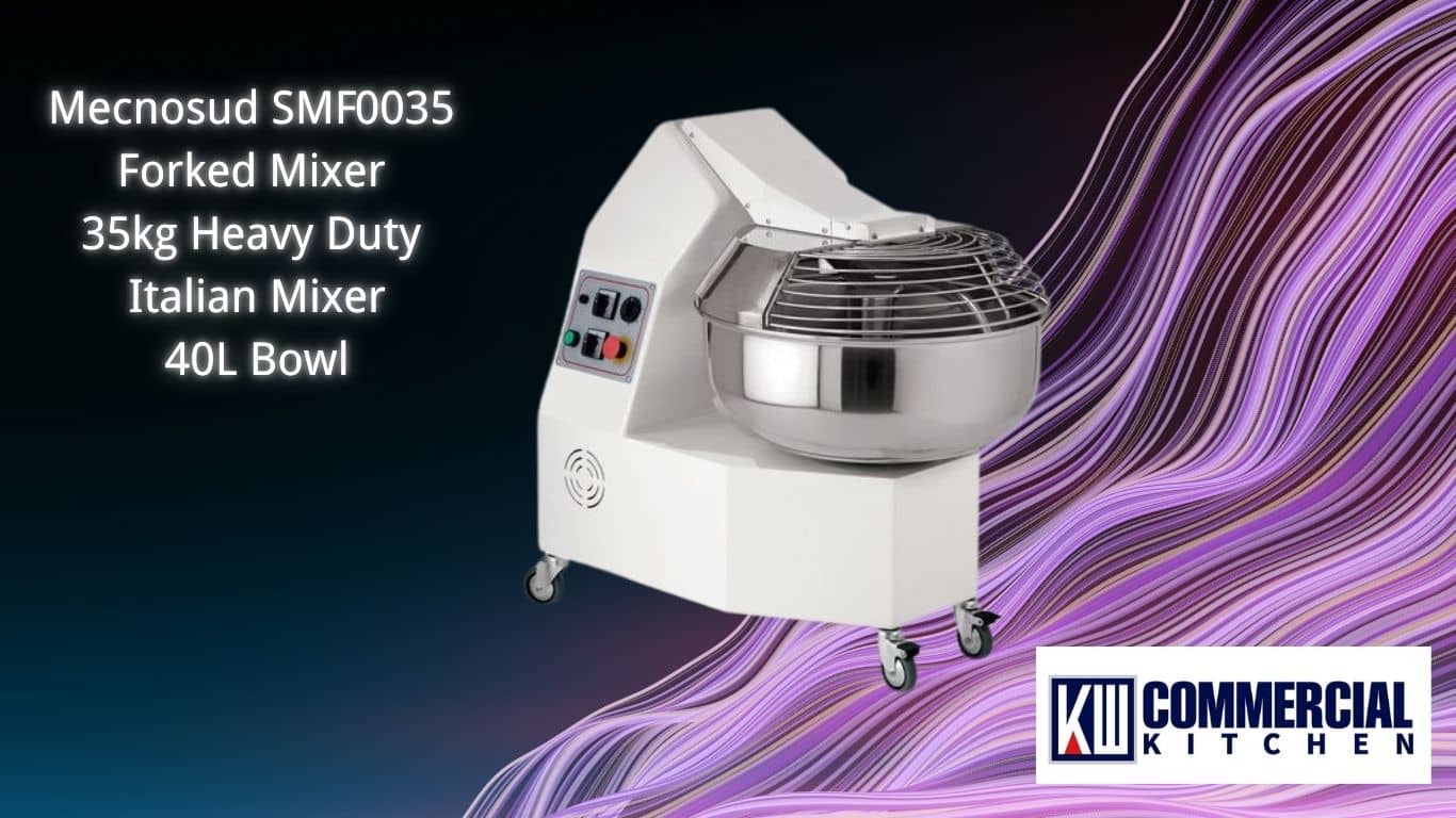 Image of Spiral Mixer Guide for Australian Bakeries and Pizzerias | KW Commercial Kitchen Mecnosud SMF0035 Forked Mixer – 35kg Heavy-Duty Italian Mixer