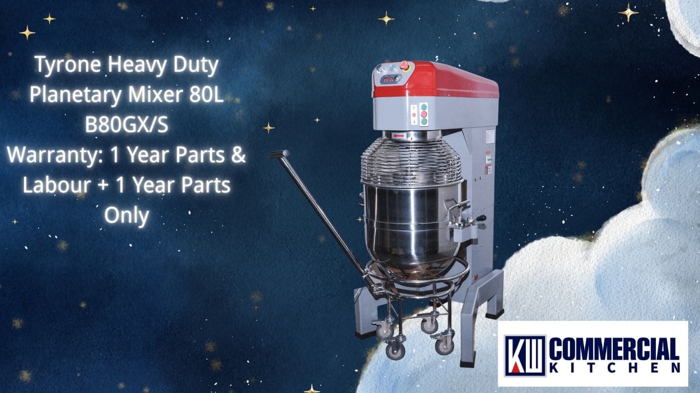 Image of How to Choose and Maximize Your Commercial Planetary Mixer: A Comprehensive Guide for Australian Kitchens | KW Commercial Kitchen Boost Your Kitchen Efficiency with the Tyrone B80GX/S Heavy Duty Planetary Mixer