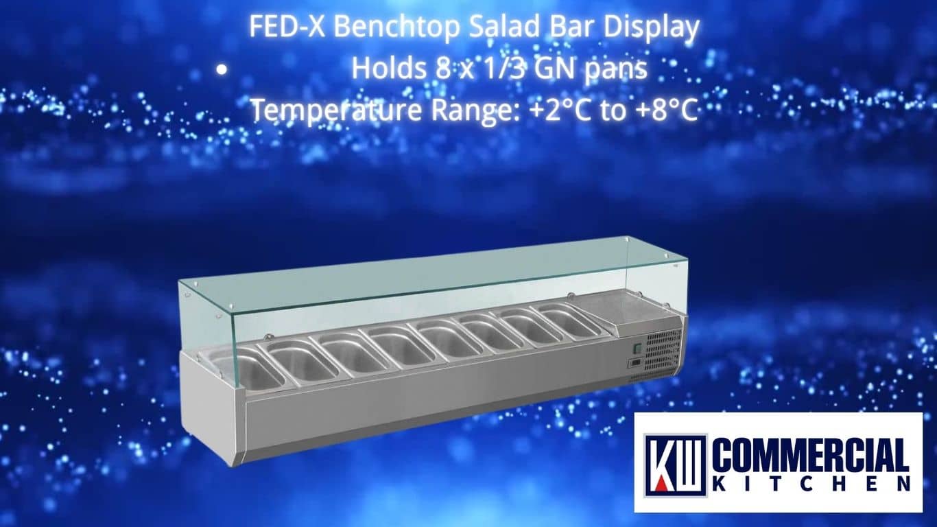 Image of The Hidden Truth About Benchtop Salad Bars: Why Paying More Could Save Your Business Thousands | KW Commercial Kitchen FED-X Flat Glass Salad Bench – XVRX1800/380