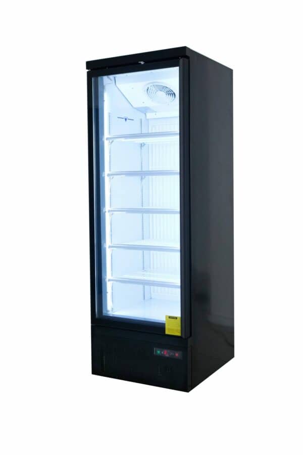 Saltas NDA2625 1 Door Upright Glass Freezer with 420L Capacity – Ideal for Retail and Hospitality