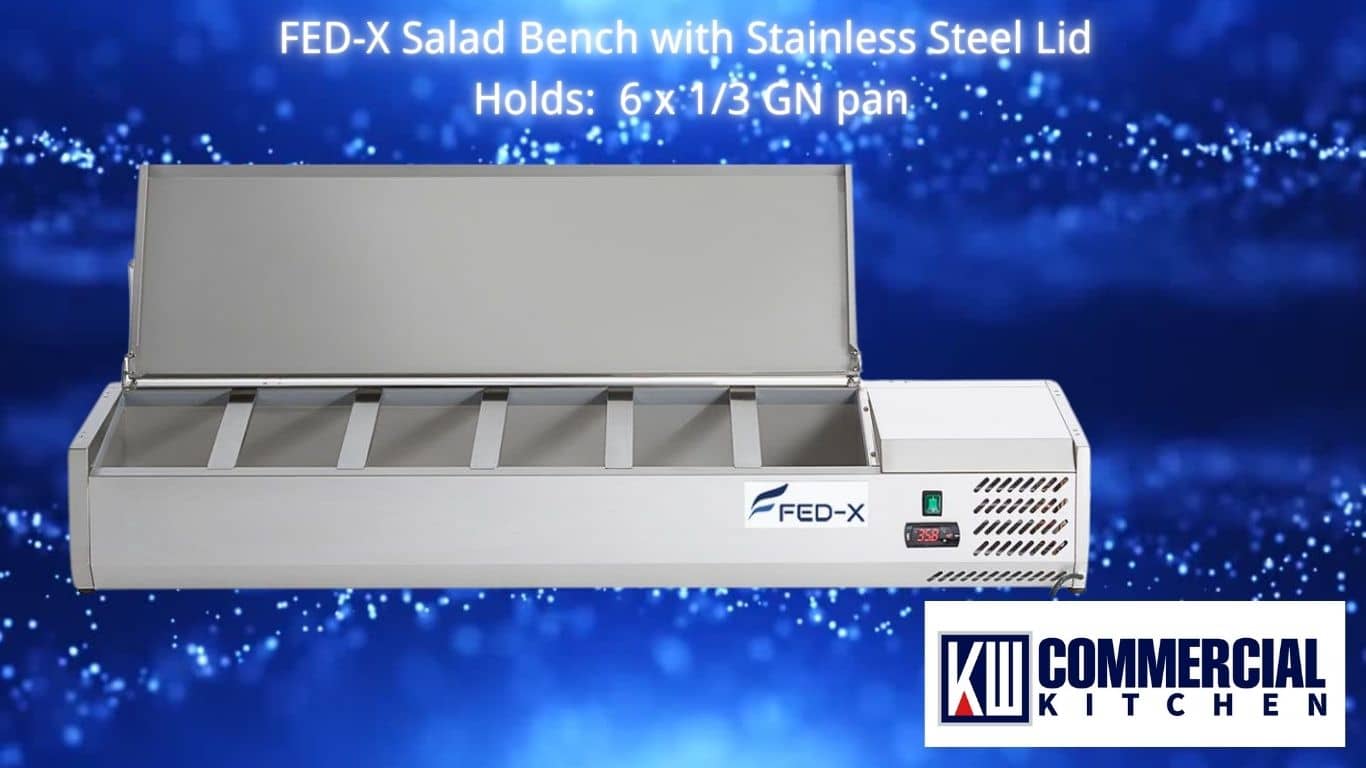 Image of The Hidden Truth About Benchtop Salad Bars: Why Paying More Could Save Your Business Thousands | KW Commercial Kitchen FED-X Salad Bench with Stainless Steel Lid – XVRX1500/380S
