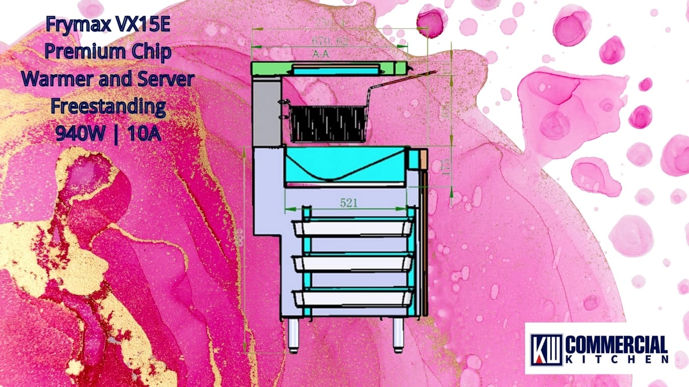 Image of From Fryer to Flavour: Your Essential Guide to Commercial Chip Warmers, Food Displays, and Maximising Customer Satisfaction | KW Commercial Kitchen Frymax VX15E Premium Chip Warmer and Server