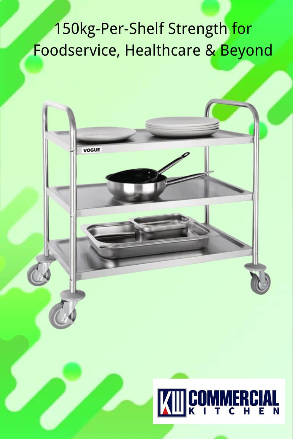 Image of Beyond Wheels: 7 Essential Tips for Selecting Commercial Kitchen Trolleys in Australia | KW Commercial Kitchen Vogue Stainless Steel 3 Tier Clearing Trolley Medium (F994) – Streamline Your Service