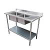 Modular System Double Sink Bench Left Handed 1500x700x900mm - 1500-7-DSBL - KW Commercial Kitchen
