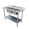 Modular System Double Sink Bench Centre 2400x600x900mm - 2400-6-DSBC - KW Commercial Kitchen