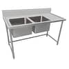 Kitchen Knock Full Stainless Steel Double Sink Bench – 1500x700mm