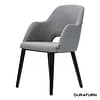 Furnlink Durafurn Sorbet Chair - Black Legs/Taupe Woven Fabric - KW Commercial Kitchen