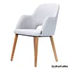Furnlink Durafurn Sorbet Chair - Trojan Oak Legs, Light Grey Woven Fabric - KW Commercial Kitchen