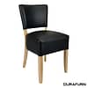 Memphis Club Chair - Black Dolaro Vinyl Seat and Backrest - Natural Frame - KW Commercial Kitchen