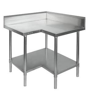Stainless Steel Corner Workbench with Splashback - FED Modular Systems Economic