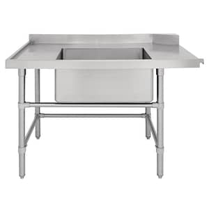 Vogue Dishwasher Inlet Table with Sink 90mm outlet - 1800x700x960mm L/H (DE471)