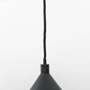 Anvil Venus Matte Black Heat Lamp with Adjustable Height for Commercial Kitchens
