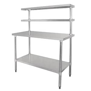 Vogue Table with Gantry Shelf St/St - 1500x 1200x600mm