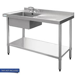 Vogue HC912 Single Bowl Sink with Right-Hand Drainer – 1000x700mm