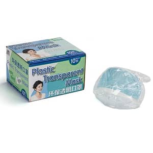 Plastic Transparent Mask for food service 056611