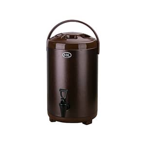 Kitchen Knock 10L Commercial Drink Dispenser – Hot & Cold Beverage Server in Brown Stainless Steel