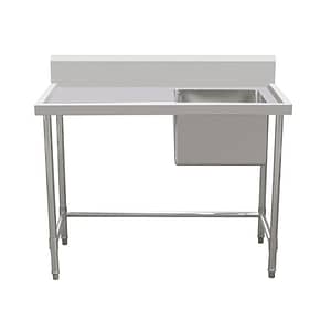 Kitchen Knock Full Stainless Steel Single Sink Bench Leg Brace Right 900x700mm