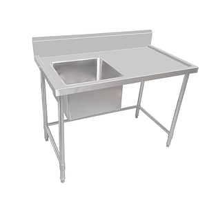 Kitchen Knock 900x700mm Stainless Steel Single Sink Bench - Left