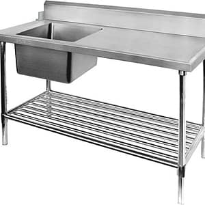 2NDs: Left Inlet Single Sink Dishwasher Bench SBBD-7-1200L-VIC237