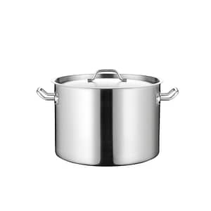Kitchen Knock High-Capacity Induction-Ready Stainless Steel Stock Pot 24.4L