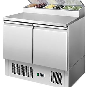 Atosa ESL3832 2-Door Open Top Saladette Fridge with Stainless Steel Top - 900mm