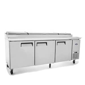 Atosa MPF8203 Stainless Steel Pizza Prep Table Fridge - 3 Door, 2362mm