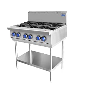 CookRite AT80G6B-F-LPG 6 Burner Commercial Gas Cooktop with Stand