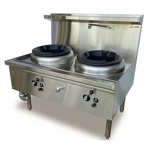 JASPER JA-2CB Double Wok Range - Chimney Burner Cooktop
