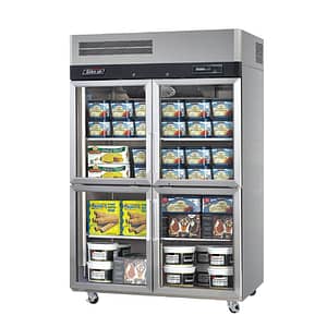 Turbo Air KF45-4G(HC) 4 Half Glass Door Top Mount Upright Freezer | 1215L Capacity